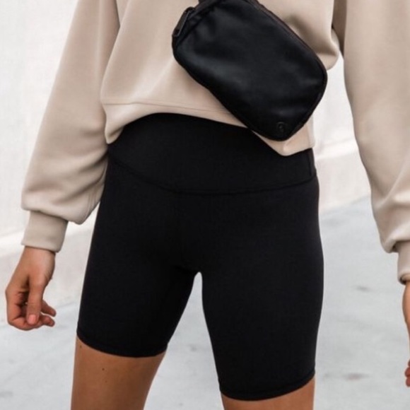 BLACK SUPER SOFT HIGH WAIST STRETCHY BIKER SHORTS - Picture 1 of 4